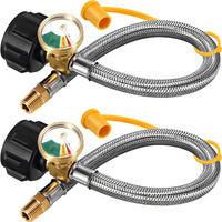 2 Pack RV Propane Hoses with Gauge