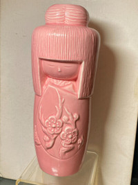 Vintage Plum Gekkeikan Ceramic Pottery Kokeshi Doll Saki Wine Pi
