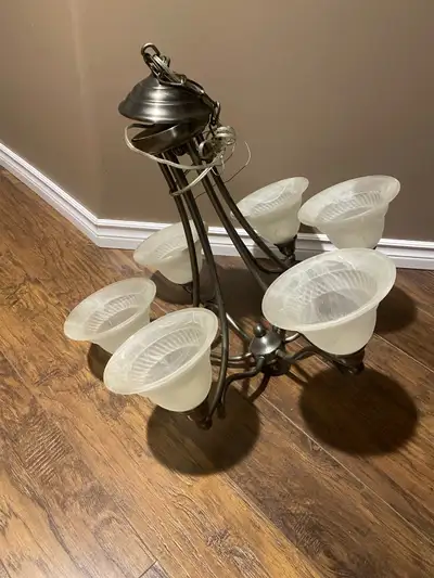 Chandelier with 6 Frosted Shades , View more