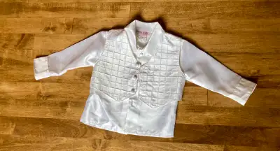 Toddler formal white shirt & vest (christening/baptism/etc), View more