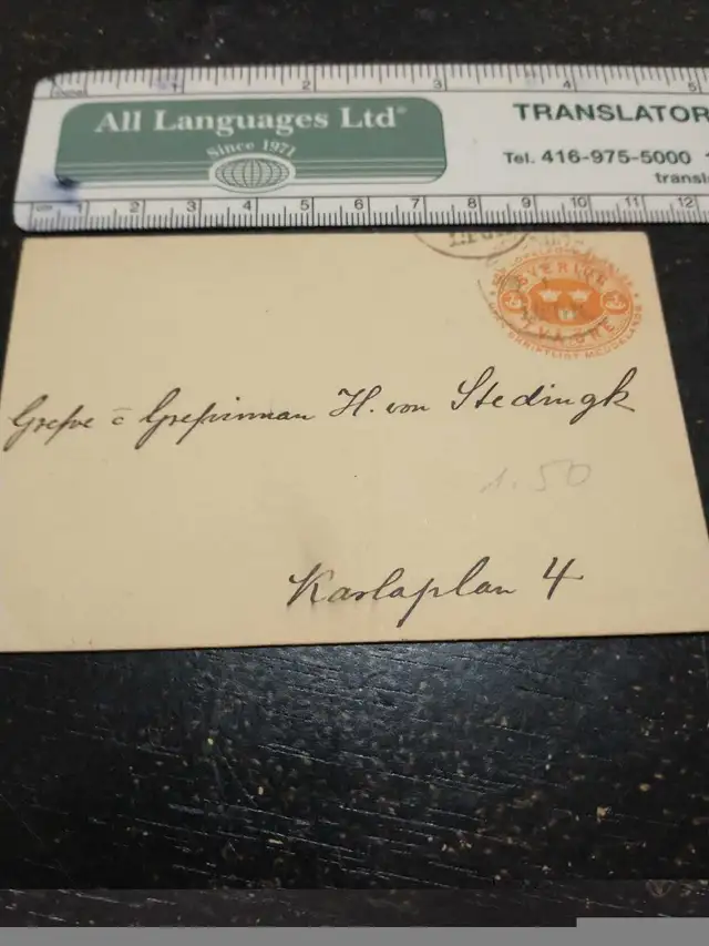 Lovely, late 1800s Sweden postal cover in Arts & Collectibles in City of Toronto - Image 3