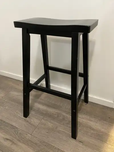 Nice 28.5" high Saddle Wood Bar Stool. 17.5"W x 9"D x 28.5"H., View more