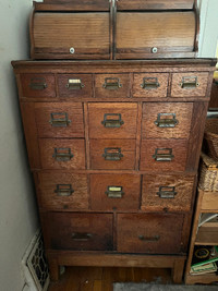 Antique Card Catalog 16 Drawers