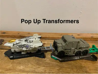 Pop Up Transformers with Trigger Base Starscream, Megatron, View more