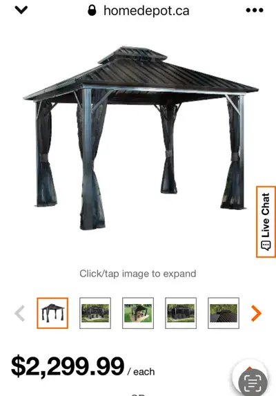 Gazebo by Hampton Bay Farrington 12 by 14 feet hard top graphite, View more