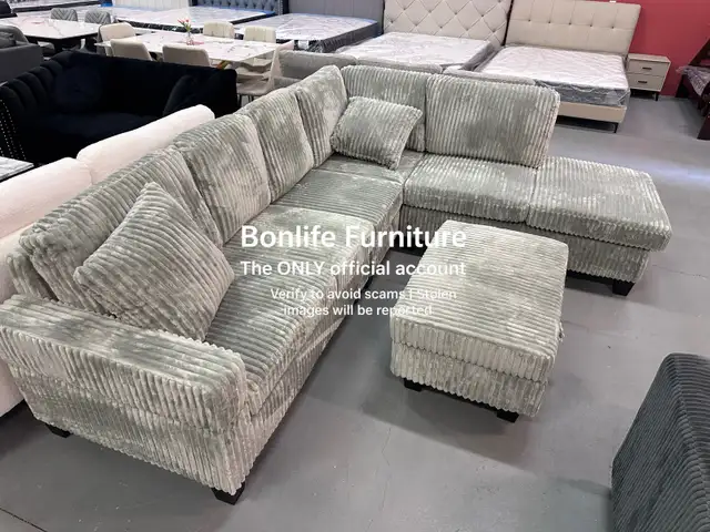 large comfy corduroy sectional sofa with ottoman63838169080963120