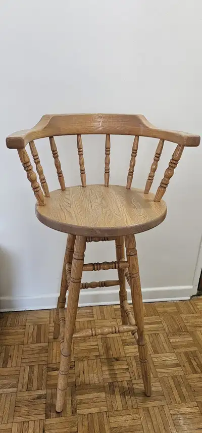 Wooden Swivel Bar Stool with Backrest, View more