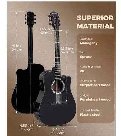 New! Fesley Acoustic Electric Guitar, View more