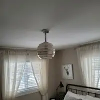 Bedroom pendant light with hardware