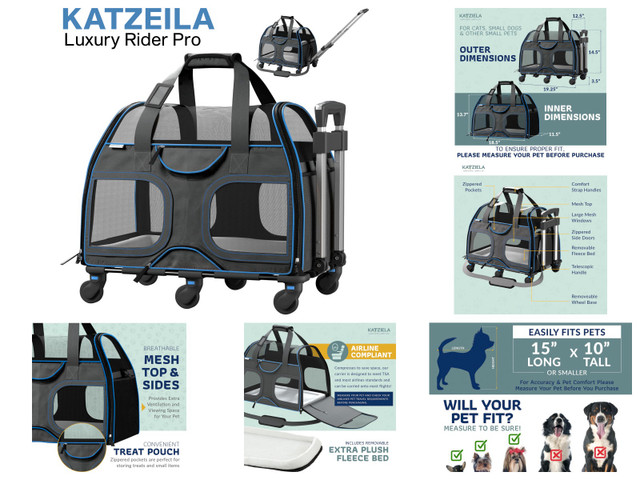 Katziela Pet Carrier - Airline Approved - TSA Approved in Accessories in Mississauga / Peel Region