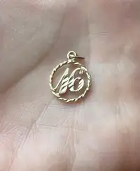 Gold # 16 pendant