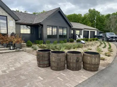 oak Barrel Planters - Starting $29, View more