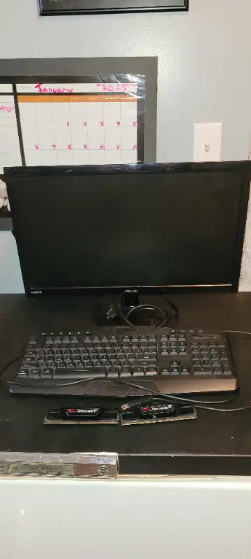 ASUS Monitor, Red Dragon Keyboard and 2 RipJaw 8G memory LOT, View more
