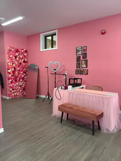 Nail tech table rental — $695/month + tax | Amiri Beauty Bar | The Junction Nail tech table availabl...