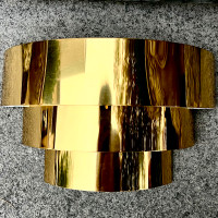 1970’s Minimalist Vintage 3 Tier Brass Plated Wall Sconce