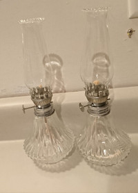 Vintage Lamplight Farms Clear Glass Mini Oil Lamps