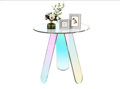 New Ksacry Round Side Table-Acrylic (15.7" L X 15.7"), View more