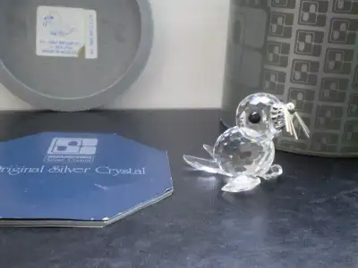 Swarovski Crystal Baby Seal with Silver Whiskers Figurine #7663NR046 - Designed by Adi Stocker - Par...