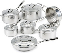 Lagostina 5-ply Clad Stainless-steel Commercial Cookware Set, 13