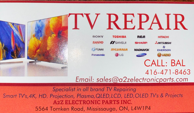 TV REPAIR MISSISSAUGA (ALL MAKES AND MODELS) in Other in Mississauga / Peel Region