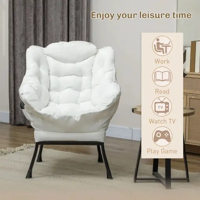 Modern Accent Chair, Armchair with Side Pockets and Solid Steel  in Chairs & Recliners in Markham / York Region - Image 9