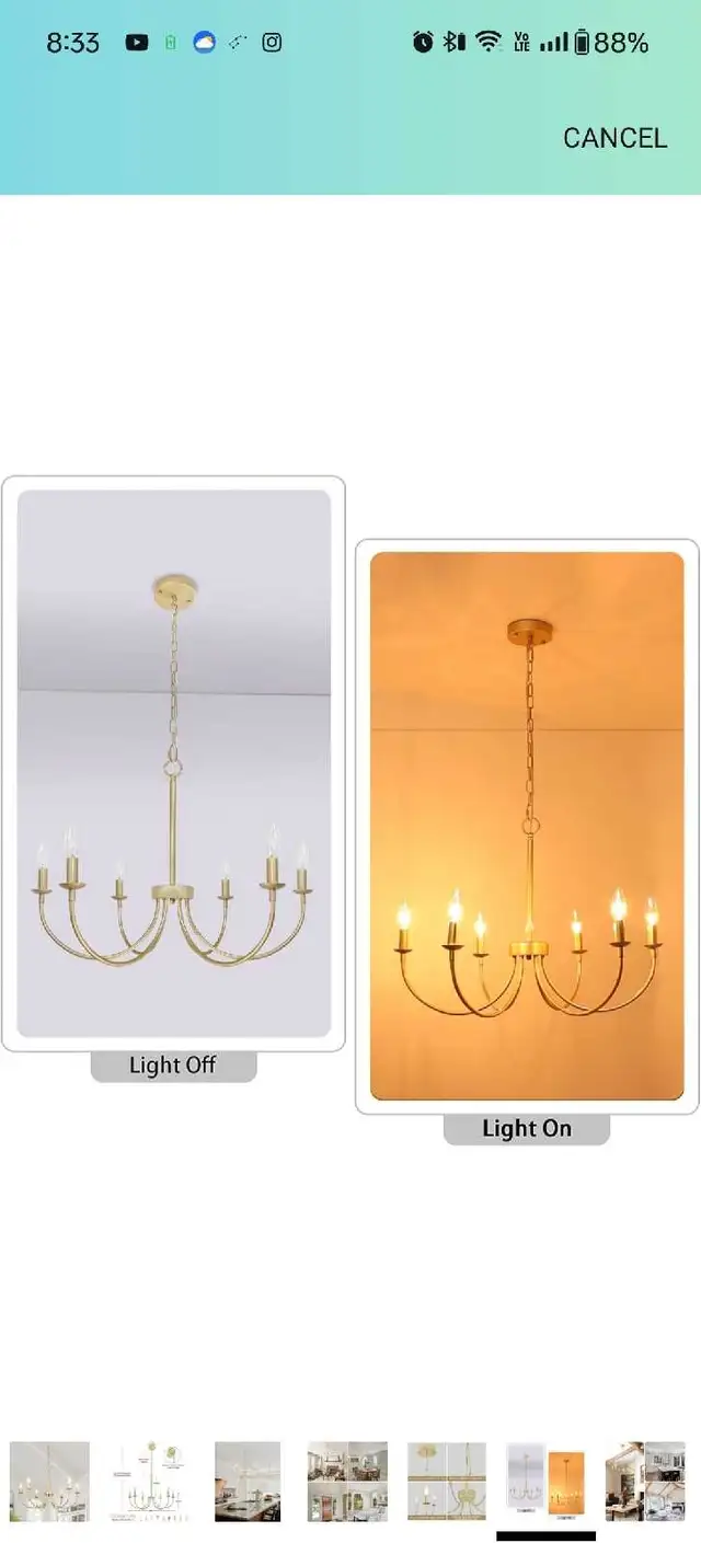 Light chandelier  in Indoor Lighting & Fans in Kitchener / Waterloo - Image 4