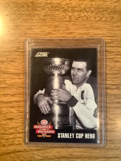 92-93 Score Maurice “The Rocket” Richard Stanley Cup Hero Card, no number, cards is in excellent con...