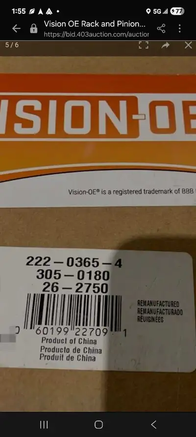 Remanufactured Complete Rack Assembly by VISION OE - 305-0163 Honda CRV 2011 to 2007