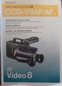 Sony CCD-V8AF Operating Instructions Manual (used)