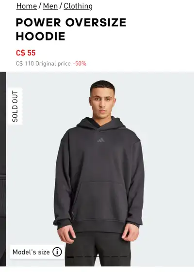 Adidas Hoodie — Size L (Oversized Fit) — Brand New, View more