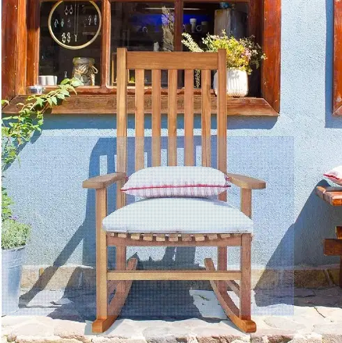 Outdoor Acacia Wood Rocking Chair – Porch Patio Rocker, Ergonomi in Patio & Garden Furniture in Cambridge - Image 5