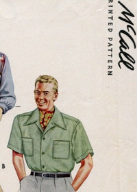 McCall 6166 Mens Sport Shirt in 2 styles from 1942