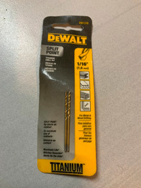 NEUF - 2 MÈCHES SPLIT POINT EN TITANIUM 1/16 (1.6MM) DEWALT