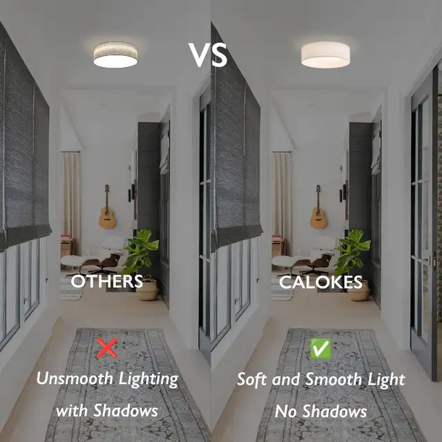 13" White Linen Fabric Flush Mount Ceiling Light, 24W LED 3000K in Indoor Lighting & Fans in Oshawa / Durham Region - Image 6