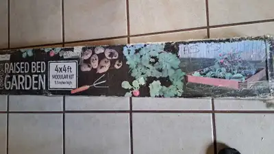 5" deep, 4 feet square. Great for small vegetables garden.