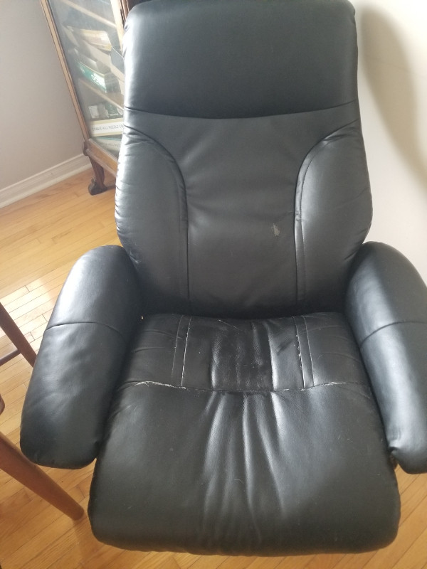 Reclining chair and stool in Chairs & Recliners in Oakville / Halton Region