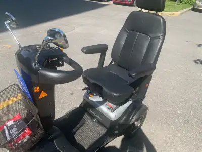 Used-Like new. Mobility scooter goes very fast. Has ten speed. Has lights horn and signals on it com...