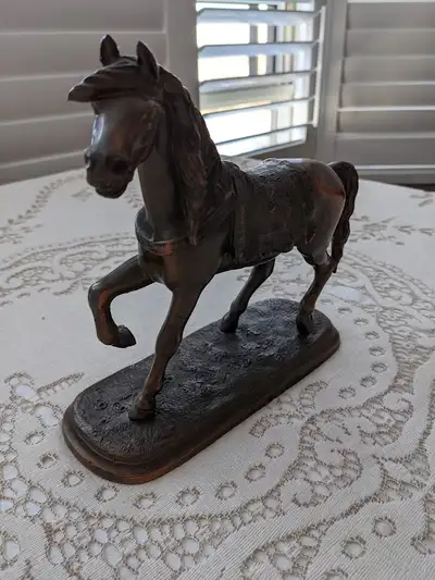 Vintage Metal Horse with Saddle Figurine, View more