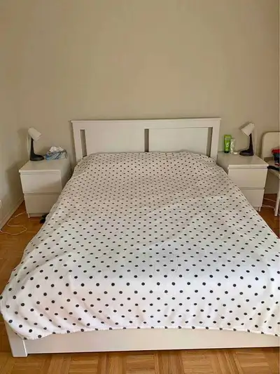 Ikea double bed frame and mattress! cash on delivery , View more