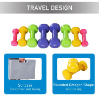 22lbs. Colorful Dumbbell Weights Set Home Exercising Toning w/ C