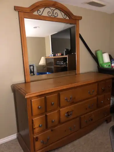 Wood Dresser with Mirror (I AM ONLY ASKING $175), View more