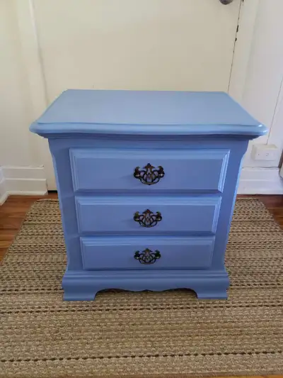 Brittany Blue Solid Wood Antique Nightstand , View more
