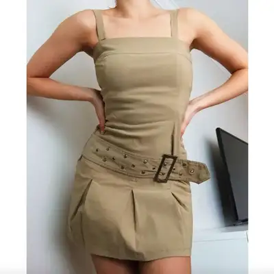 NWOT - Laura Scott - (Size S) Pleated Sleeveless Mini Dress, View more
