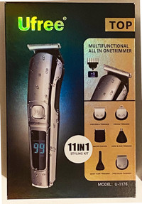 Ufree U-1176 Silver Black LED Display Professional Hair Clipper