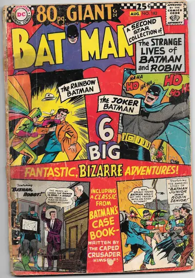 BATMAN #182 80PG GIANT GOOD- 1.8 DC 1966  A READERS COPY $5, View more