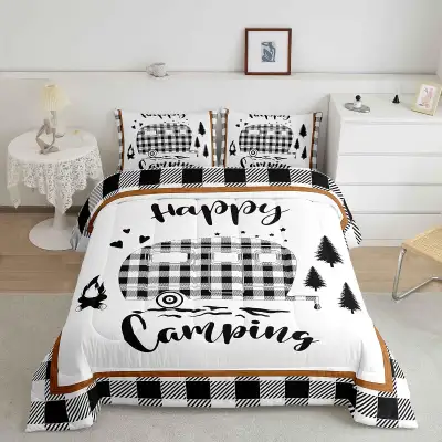 New 3 Piece Happy Camping Comforter Set • QUEEN SIZE, View more