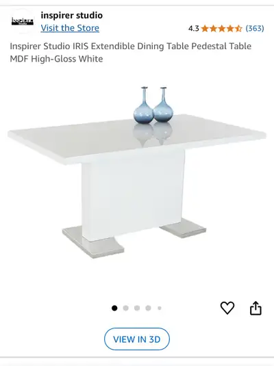 Brand new modern white dining table never assembled, View more