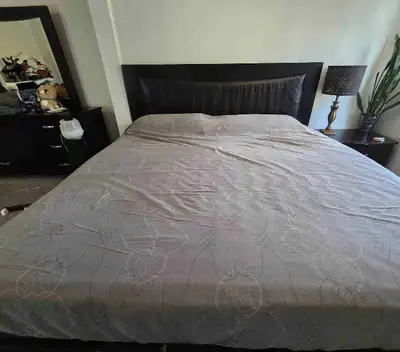 6pc king size bedroom and mattress/box spring set, View more
