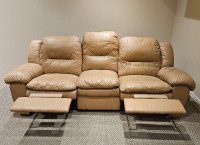 3-Seat Genuine Leather Recliner, Matching Loveseat