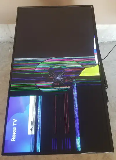 I Have A RCA 40" LED Roku Smart TV For Sale. It's Only 3 Years Old! The Screen is Damaged As Shown i...